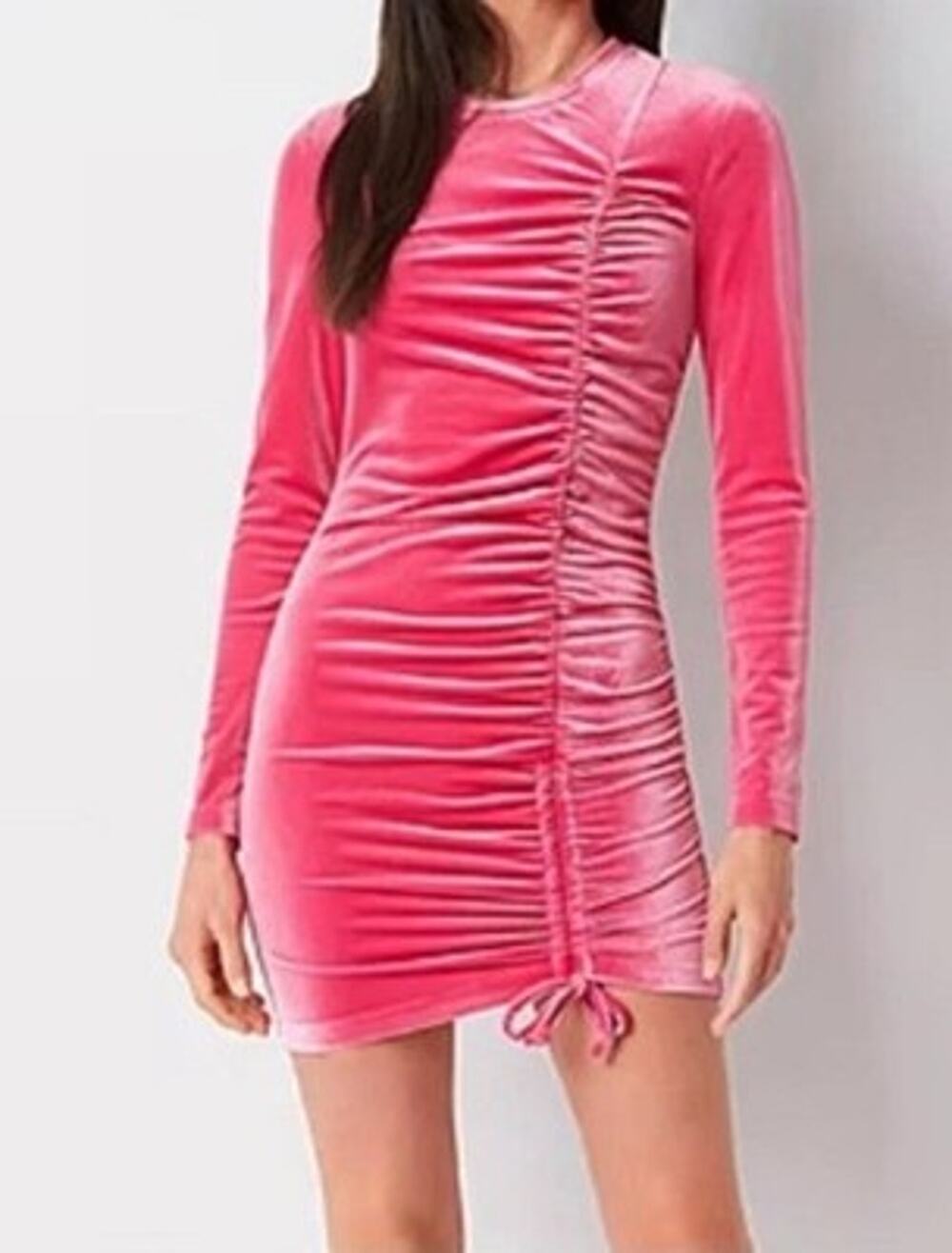 Juicy Couture Barbie Pink Velvet Bodycon Dress Women's XXL Long Sleeve Y2K